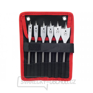 Vrtáky ploché do dřeva, ∅ 10-12-16-18-20-25mm - 6ks Vrtáky ploché do dřeva, ∅ 10-12-16-18-20-25mm - 6ks gallery main image