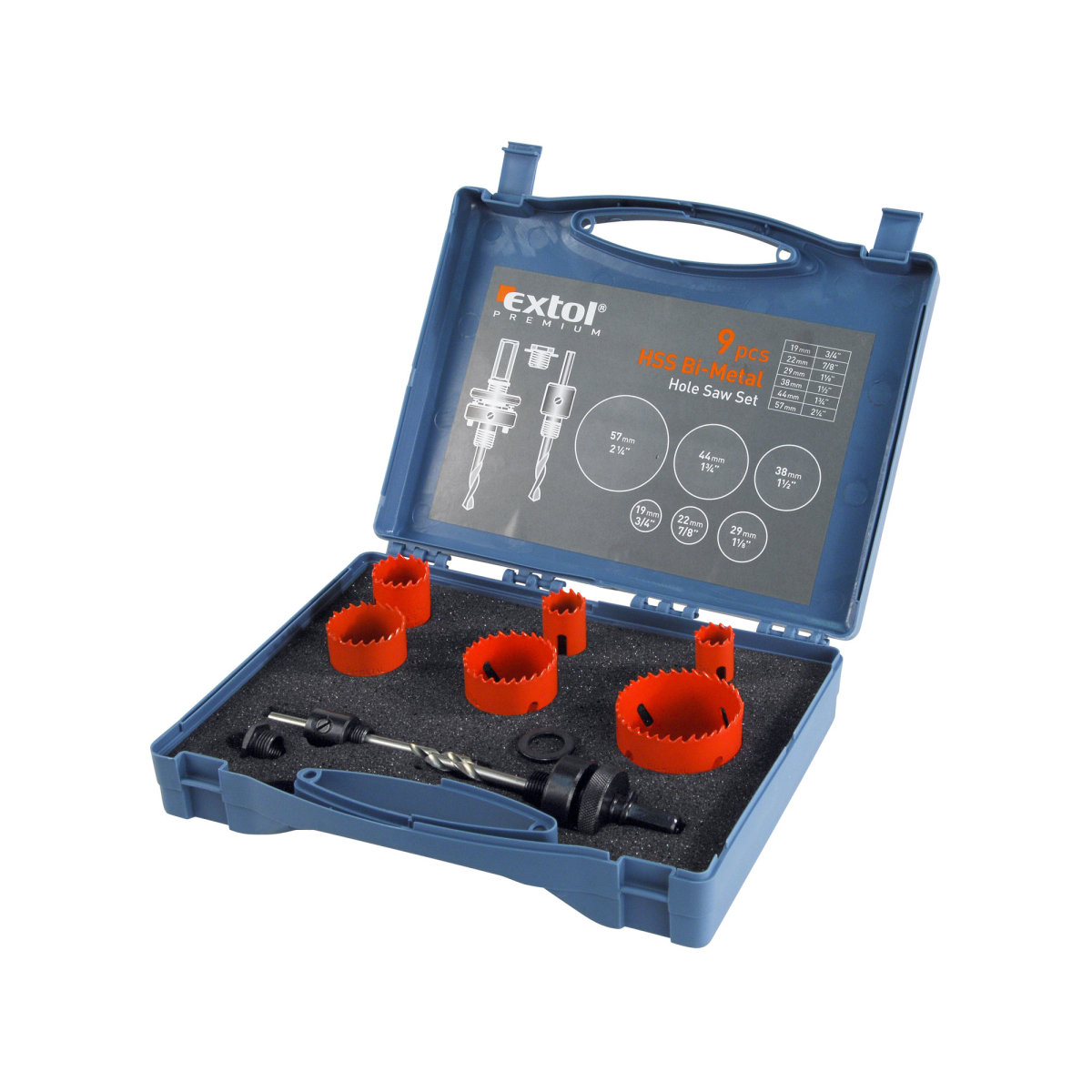 Vrtáky korunkové, instalatérská, sada 9ks, HSS/Bi-metal 8801602