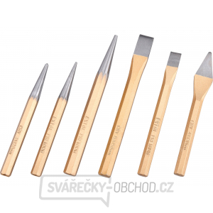 Sekáče, průbojníky a důlčík, sada 6ks, CrV Sekáče, průbojníky a důlčík, sada 6ks, CrV gallery main image