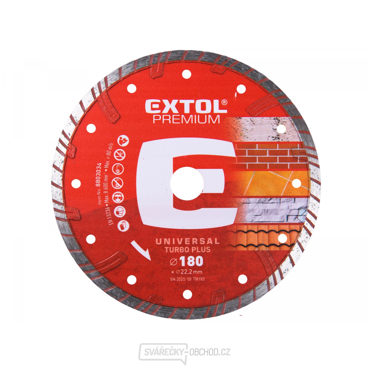 Kotouč diamantový řezný turbo plus, 180x22,2mm