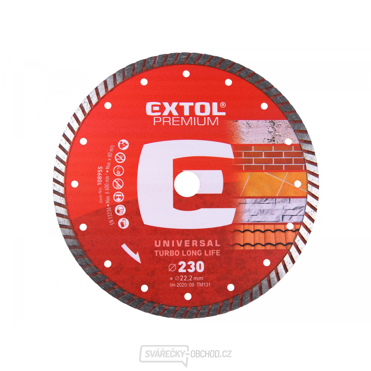 Kotouč diamantový řezný turbo plus, 230x22,2mm