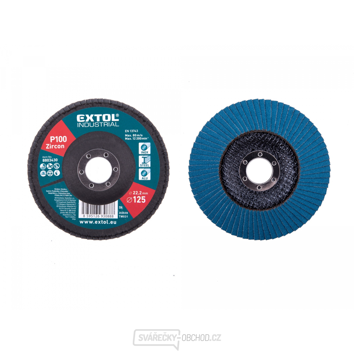 kotouč lamelový šikmý zirkonový, P100, 125mm, ZIRKON