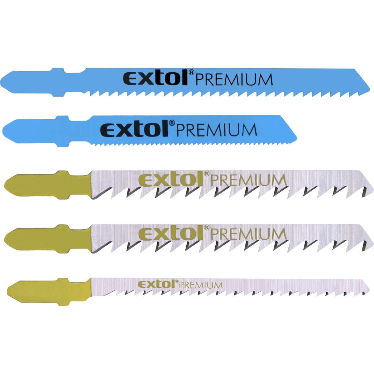 Plátky do přímočaré pily-mix, sada 5ks, Bi-metal, HSS, HCS 8805100