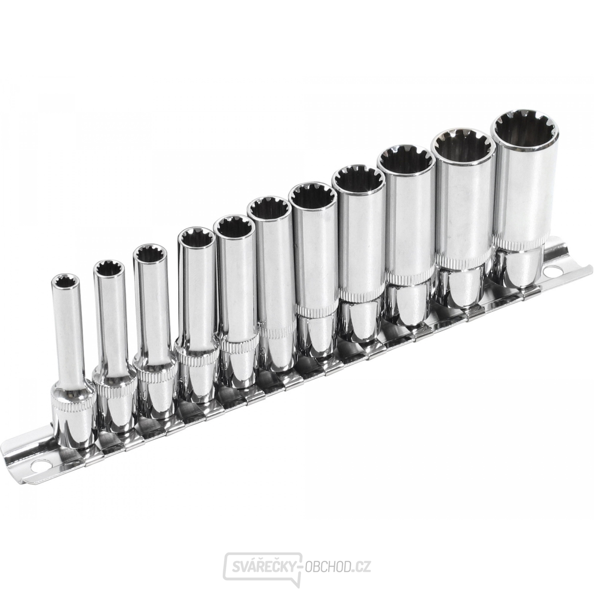 Hlavice nástrčné prodloužené, MULTI-LOCK, sada 11ks, 1/4"