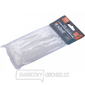 Stahovací pásky bílé, 100x2,5mm - 100 ks