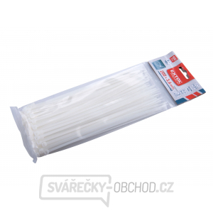 Stahovací pásky bílé, 200x3,6mm - 100 ks 