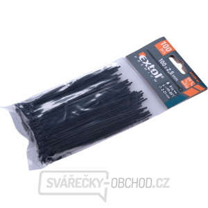 Pásky stahovací na kabely černé, 100x2,5mm,nylon PA66 - 100ks