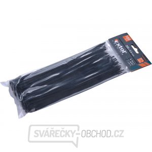 Stahovací pásky černé, 200x3,6mm - 100 ks 
