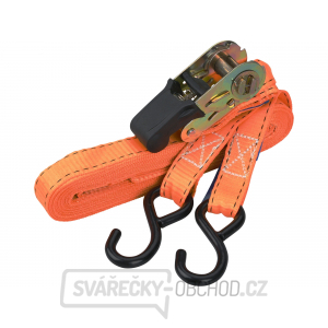 Pás upínací ráčnový s háky, 8m x 25mm, PES Pás upínací ráčnový s háky, 8m x 25mm, PES gallery main image