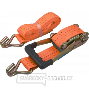 Pás upínací ráčnový s háky, 3m x 50mm, PES Pás upínací ráčnový s háky, 3m x 50mm, PES gallery main image