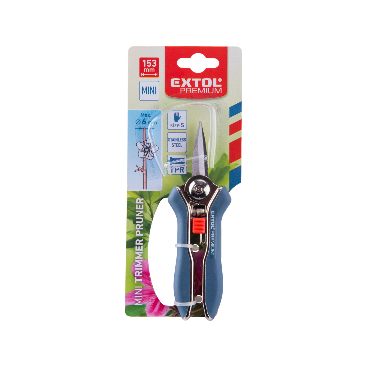 Nůžky zahradnické přímé, mini, 153mm, NEREZ Náhled