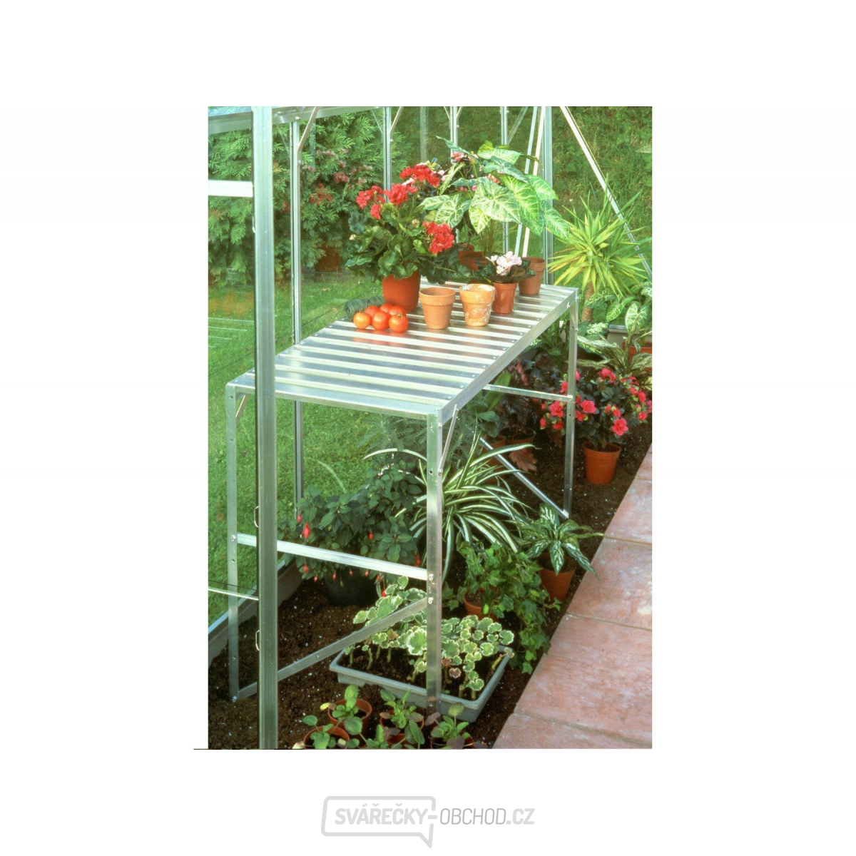 AL regál VITAVIA 120x52 cm jednopolicový stříbrný