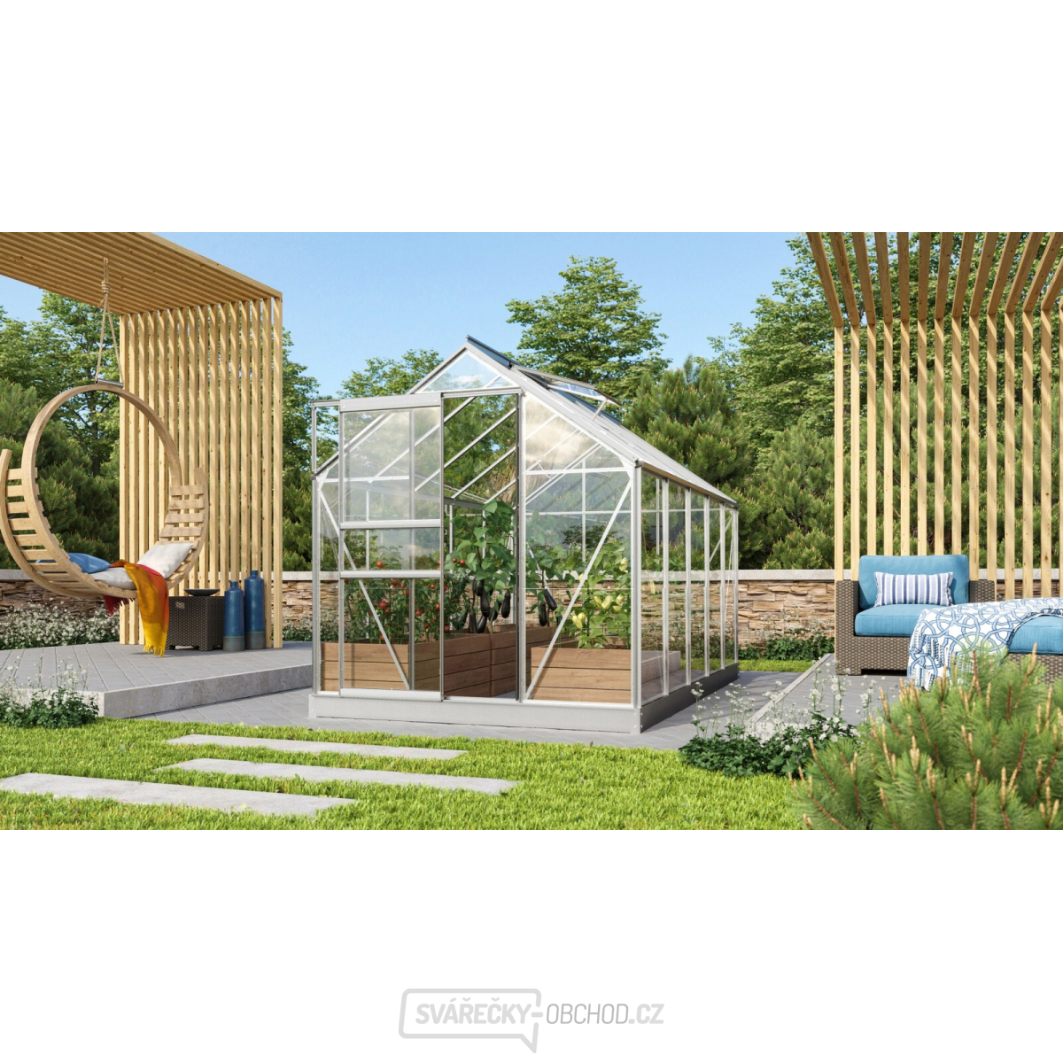 Skleník VITAVIA VENUS 6200 čiré sklo 3 mm stříbrný