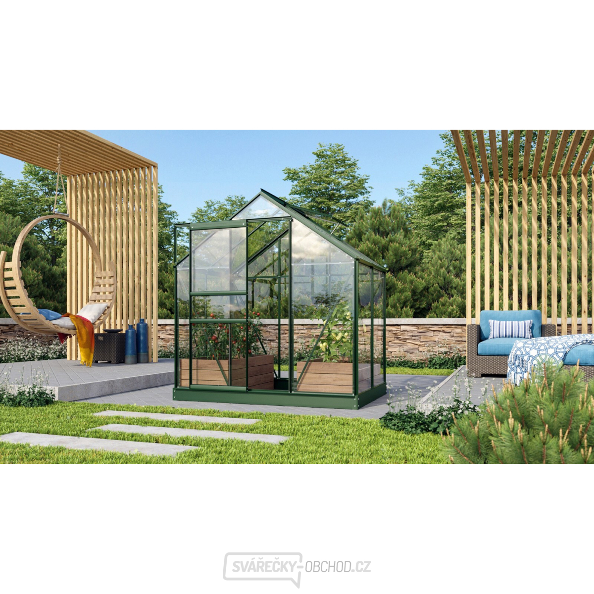 Skleník VITAVIA VENUS 2500 čiré sklo 3 mm zelený