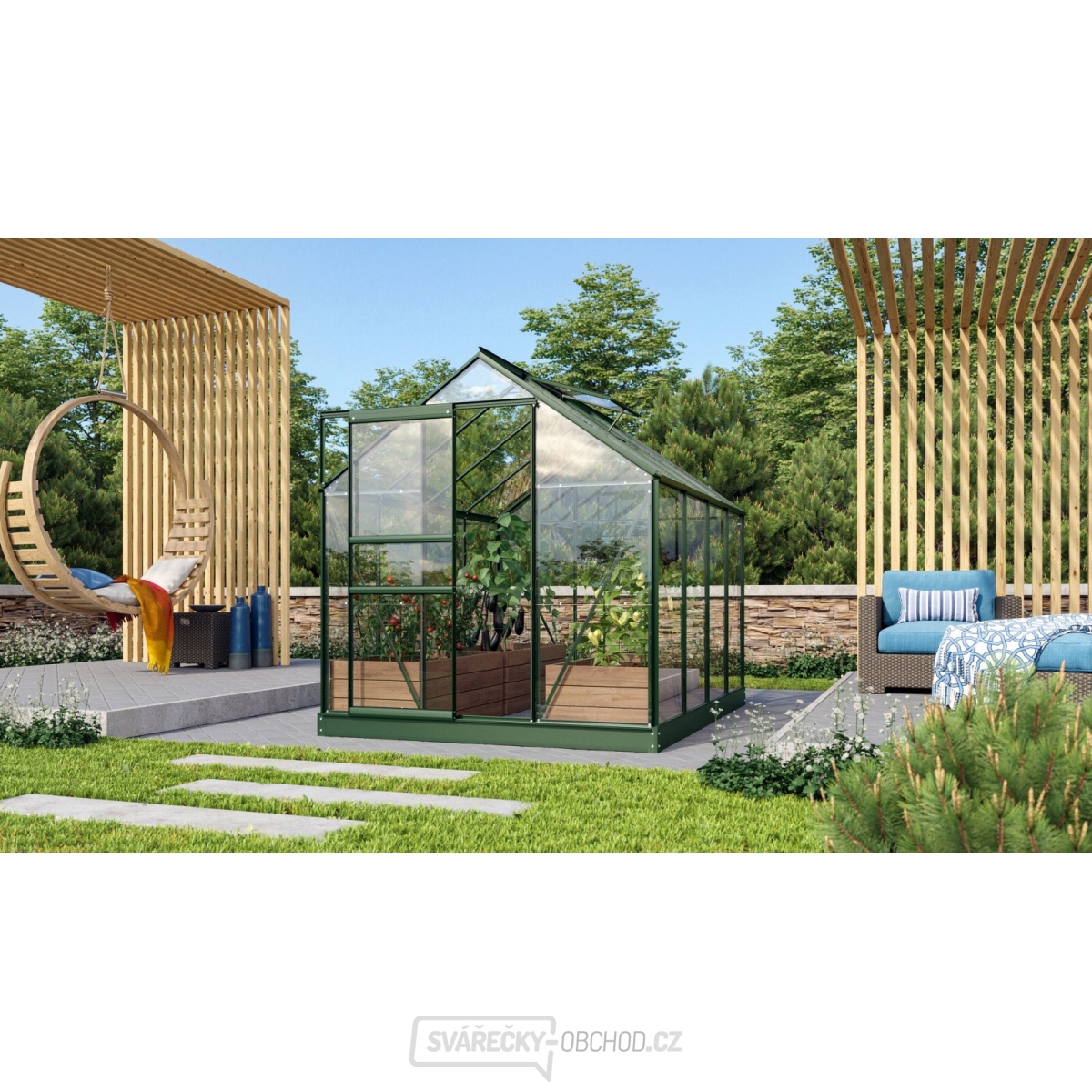 Skleník VITAVIA VENUS 5000 čiré sklo 3 mm zelený