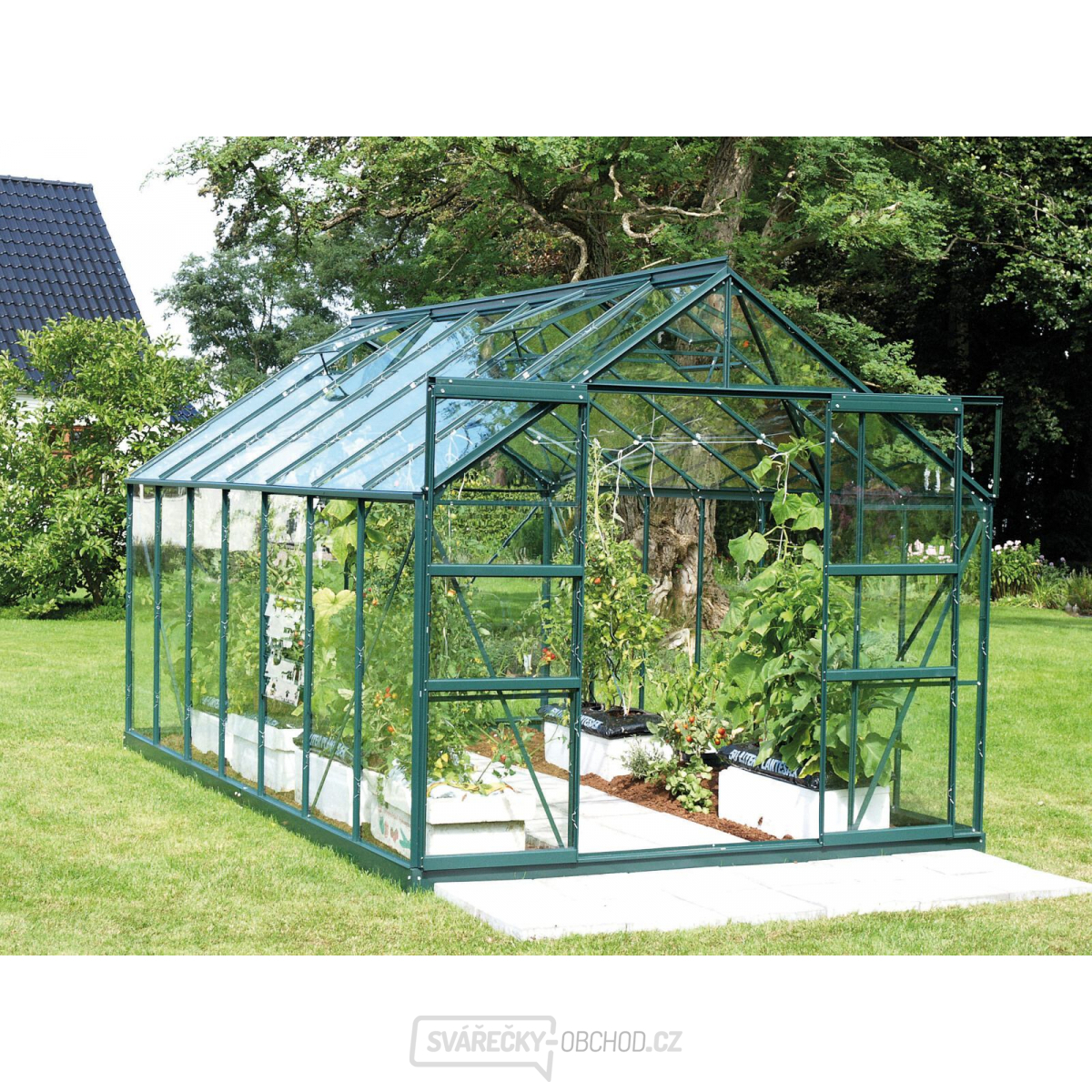 Skleník VITAVIA URANUS 11500 čiré sklo 3 mm zelený