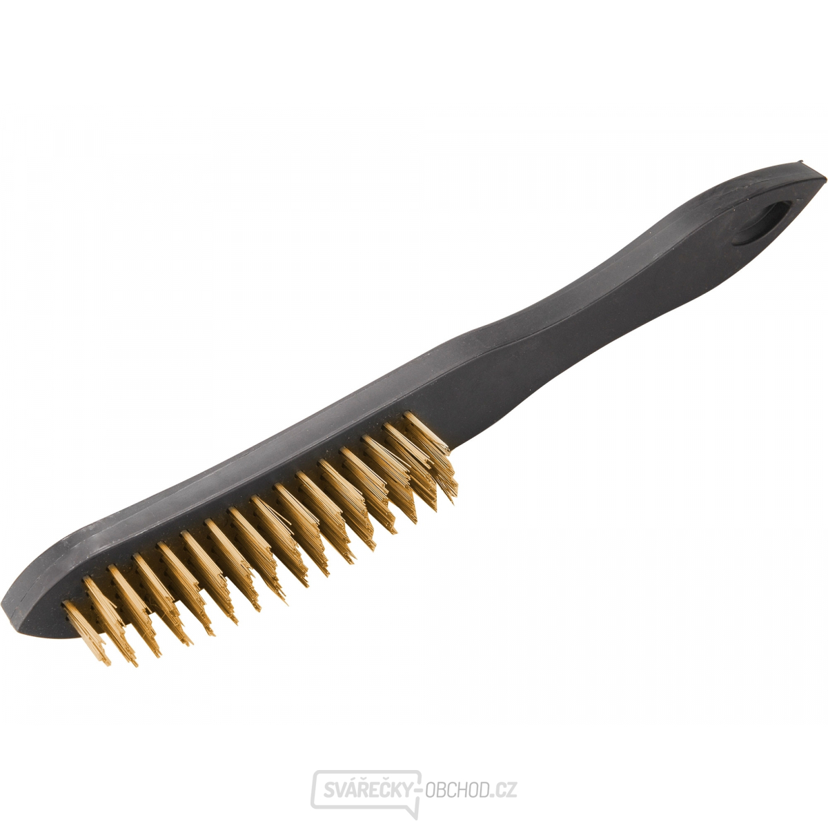 Kartáč mosazný, 4řadý, plastová rukojeť - 290mm