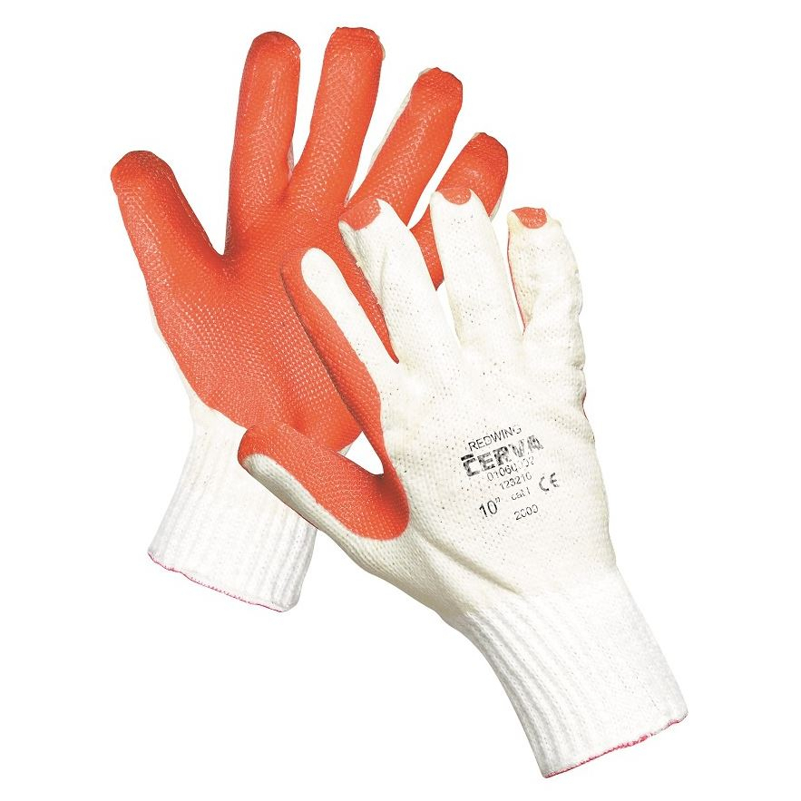 Pracovní rukavice Redwing, Latex na dlani a prstech - vel. 10