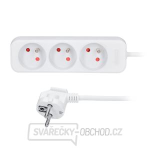 Solight prodlužovací kabel, 3 zásuvky, bílý, 2m Solight prodlužovací kabel, 3 zásuvky, bílý, 2m gallery main image