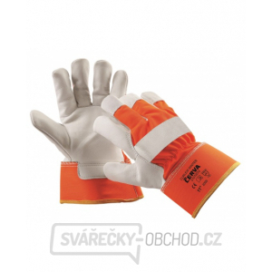 Zimní výstražné pracovní rukavice CURLEW WINTER, hovězí štípenka, vel. 10