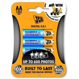 JCB OXI DIGITAL alkalická baterie LR06/AA, blistr 4 ks