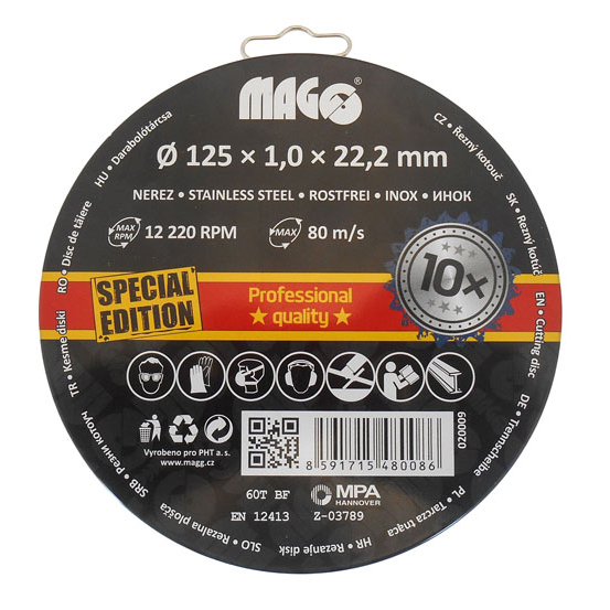 Řezné kotouče na nerez 125x1,0x22,2mm/10ks set 020009
