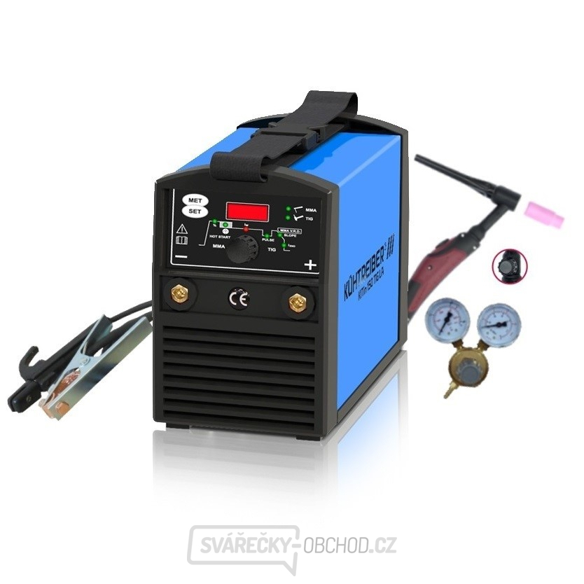 KITin 150 TIG LA + kabely 25/3m + hořák KTB 17V/4m + redukční ventil
