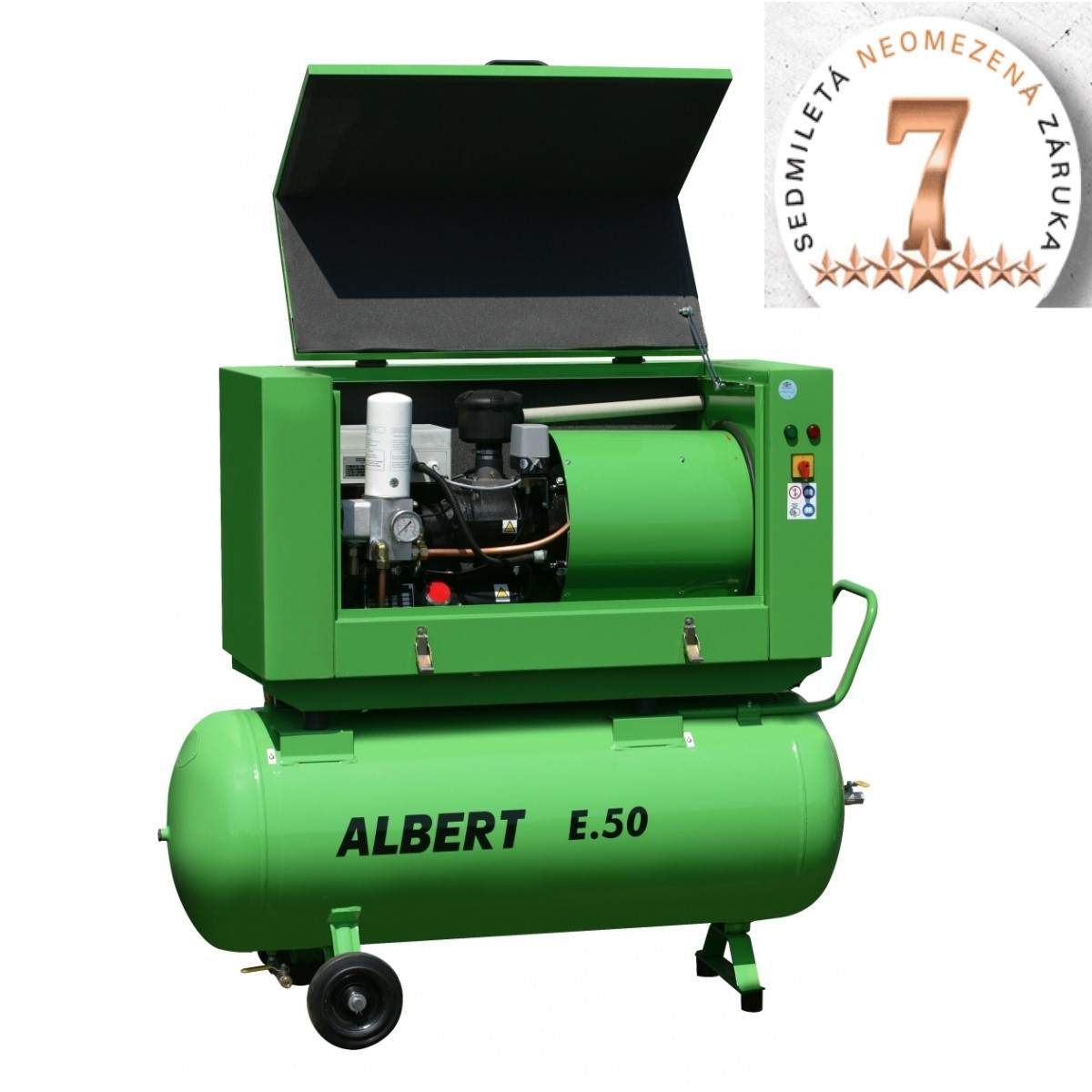 Šroubový kompresor Atmos Albert E.50 KOMFORT + vzdušník + sušička E.50KVS