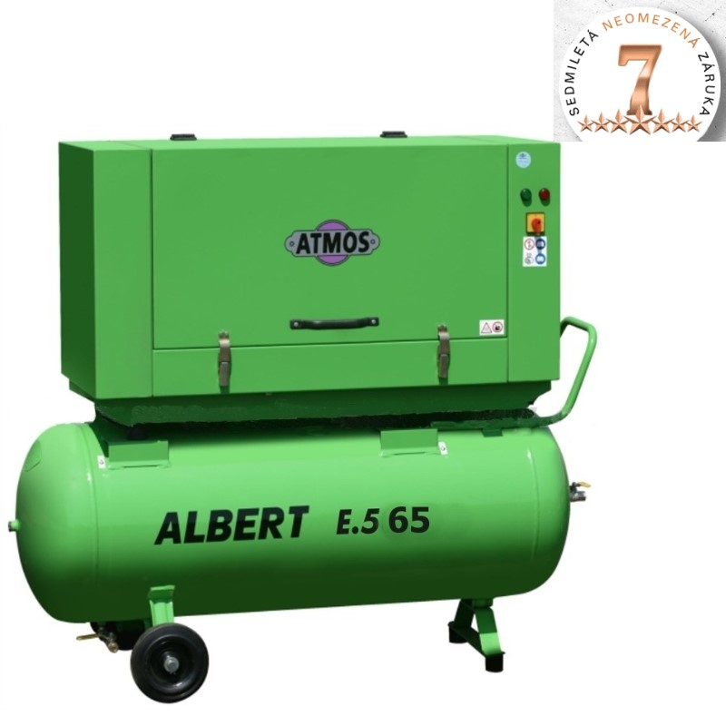 Šroubový kompresor Atmos Albert E.65 KOMFORT + vzdušník + sušička E.65VKS