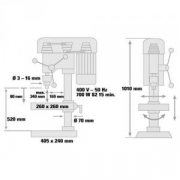 Vrtačka stojanová BT-BD 1020 D Einhell Blue Náhled
