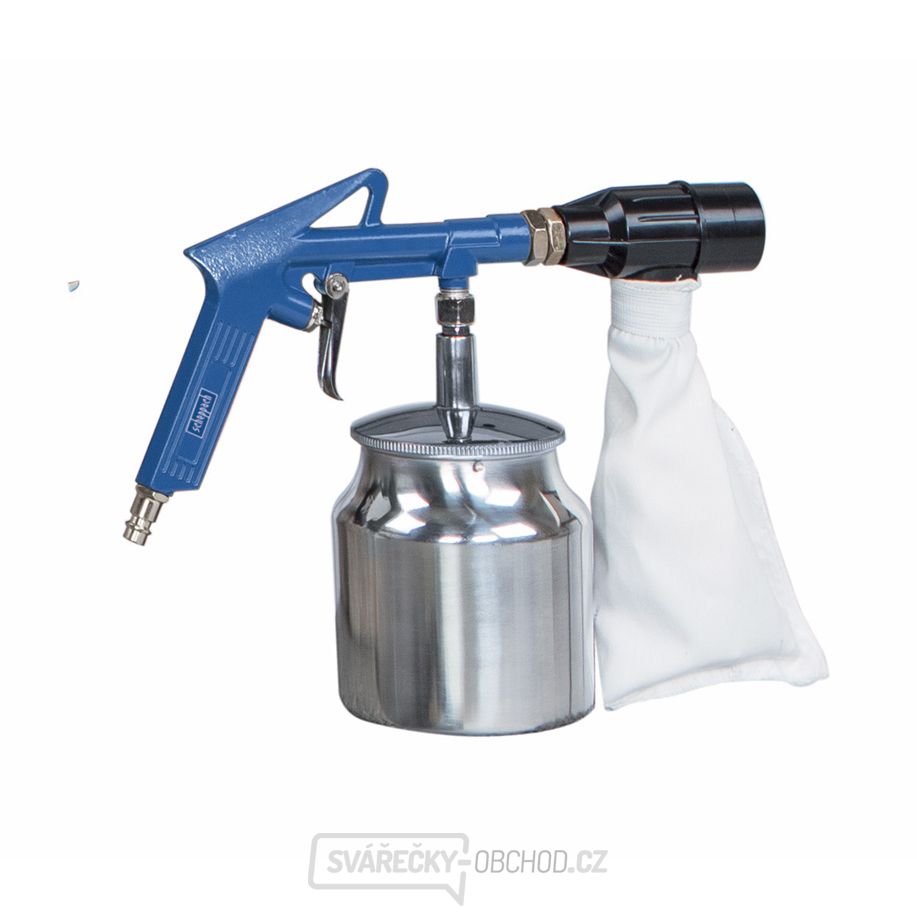 Pneumatická pískovací pistole se sběrem abraziva