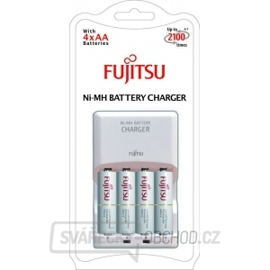Fujitsu nabíječka + 4x přednabitá baterie R06/AA, 2100 cyklů, blistr