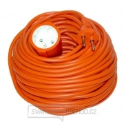 Solight prodlužovací kabel - spojka, 1 zásuvka, oranžová, plochá, 30m gallery main image