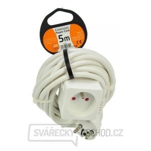 Solight prodlužovací kabel - spojka, 1 zásuvka, bílá, 5m Solight prodlužovací kabel - spojka, 1 zásuvka, bílá, 5m