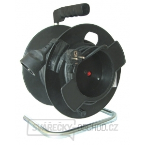 Solight prodlužovací kabel na bubnu, černý, 35m gallery main image