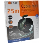 Solight prodlužovací kabel na bubnu, 4 zásuvky, černý, 25m Náhled