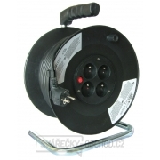 Solight prodlužovací kabel na bubnu, 4 zásuvky, černý, 25m gallery main image