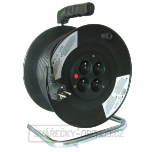 Solight prodlužovací kabel na bubnu, 4 zásuvky, černý, 25m