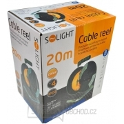 Solight prodlužovací kabel na bubnu, 4 zásuvky, oranžový kabel, černý buben, 20m Náhled