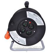 Solight prodlužovací kabel na bubnu, 4 zásuvky, oranžový kabel, černý buben, 20m Náhled Solight prodlužovací kabel na bubnu, 4 zásuvky, oranžový kabel, černý buben, 20m Náhled