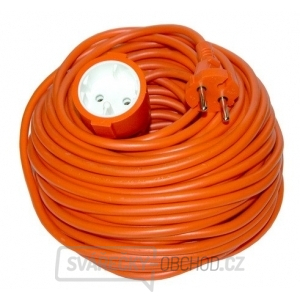 Solight prodlužovací kabel - spojka, 1 zásuvka, oranžová, plochá, 20m