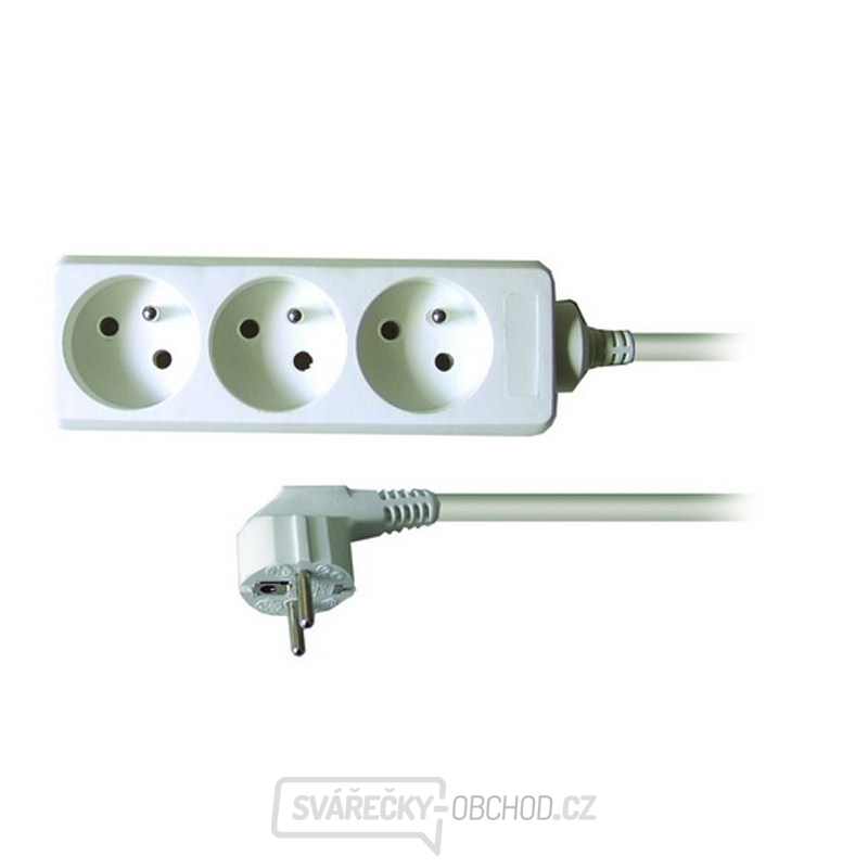 Solight prodlužovací kabel, 3 zásuvky, bílý, 7m