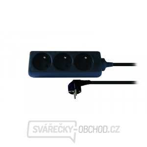 Solight prodlužovací kabel, 3 zásuvky, černý, 2m gallery main image