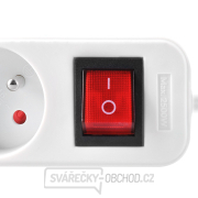 Solight prodlužovací kabel, 4 zásuvky, bílý, vypínač, 3m Náhled