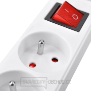 Solight prodlužovací kabel, 4 zásuvky, bílý, vypínač, 3m Náhled