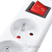 Solight prodlužovací kabel, 4 zásuvky, bílý, vypínač, 5m Náhled