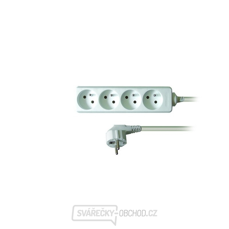 Solight prodlužovací kabel, 4 zásuvky, bílý, 1,5m