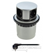 Solight prodlužovací kabel, 4 zásuvky, stříbrný, 1,5m, kruhový tvar Náhled