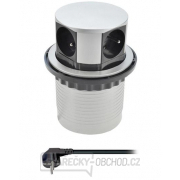 Solight prodlužovací kabel, 4 zásuvky, stříbrný, 1,5m, kruhový tvar gallery main image