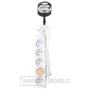 Solight prodlužovací kabel, 5 zásuvek, bílý, 2m Náhled